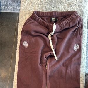 Darc Sport Flared Brown Jogger Pants with White Drawstring Heaven Has to Wait